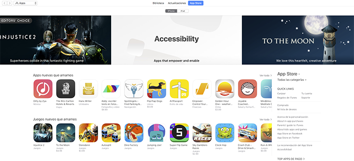 The category Accessibility is featured promenitely in this image of the iTunes App Store.